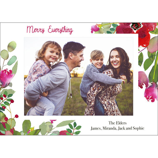Floral Corners Holiday Photo Cards